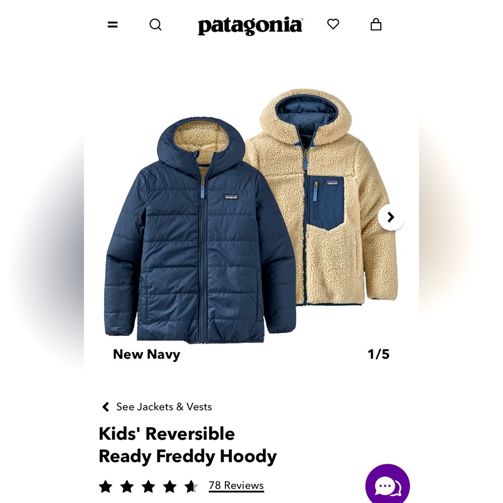Patagonia Boys Ready Freddy Coat Size S (7-8)